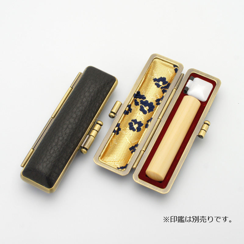 印鑑ケース カウレザー ブラック 10.5-12.0mm