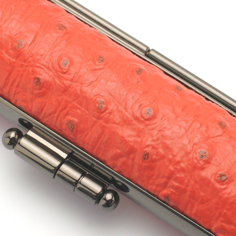 印鑑ケース ニューオーストリッチ 赤 10.5-12.0mm