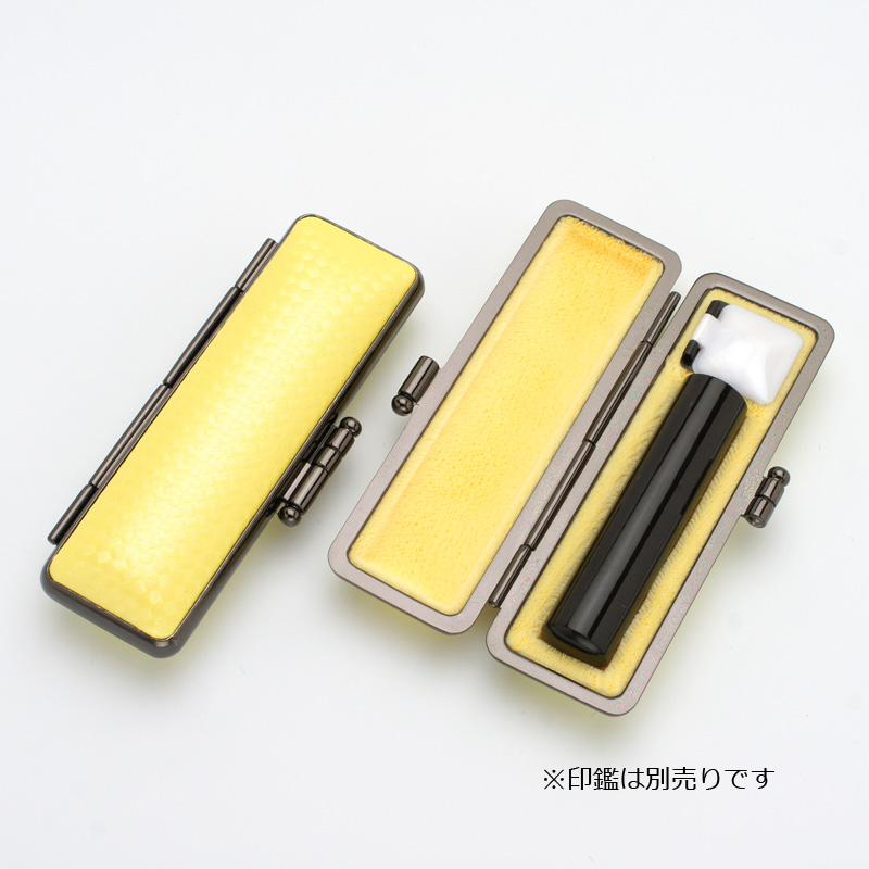印鑑ケース ライトカーボン調デザインケース イエロー 10.5-12.0mm