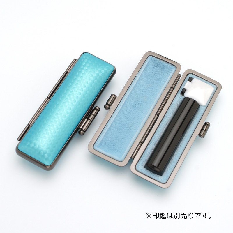 印鑑ケース ライトカーボン調デザインケース ブルー 10.5-12.0mm