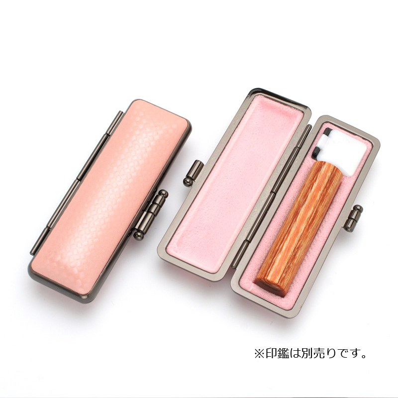 印鑑ケース ライトカーボン調デザインケース ピンク 13.5-15.0mm