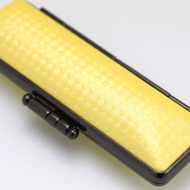 印鑑ケース ライトカーボン調デザインケース イエロー 13.5-15.0mm