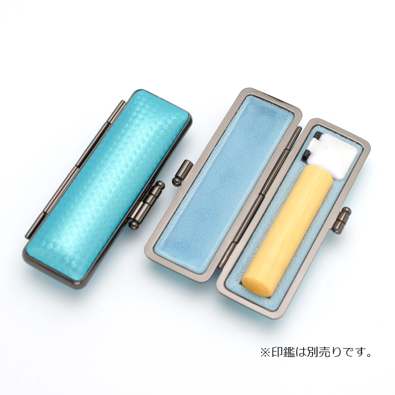 印鑑ケース ライトカーボン調デザインケース ブルー 13.5-15.0mm