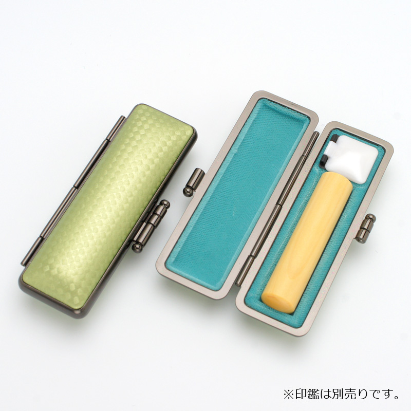 印鑑ケース ライトカーボン調デザインケース グリーン 13.5-15.0mm