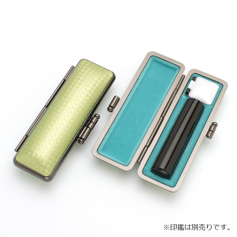 印鑑ケース ライトカーボン調デザインケース グリーン 13.5-15.0mm