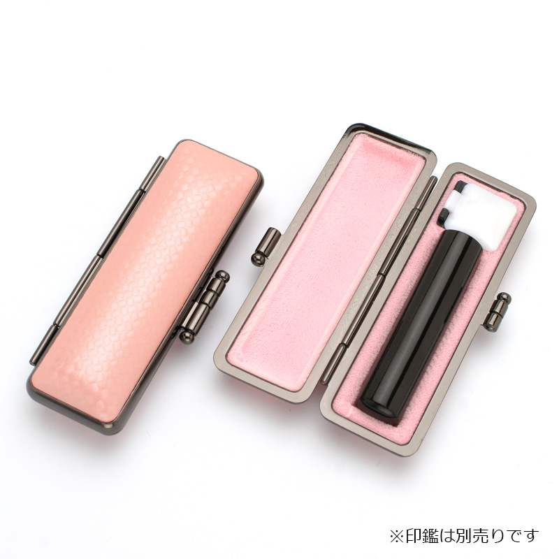 印鑑ケース ライトカーボン調デザインケース ピンク 16.5-18.0mm