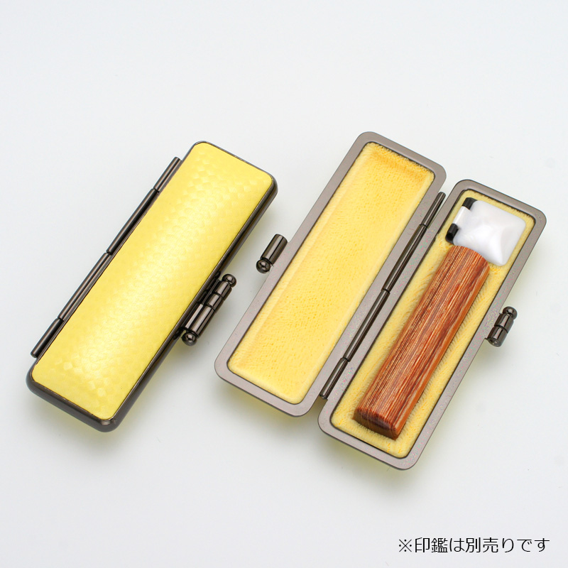 印鑑ケース ライトカーボン調デザインケース イエロー 16.5-18.0mm