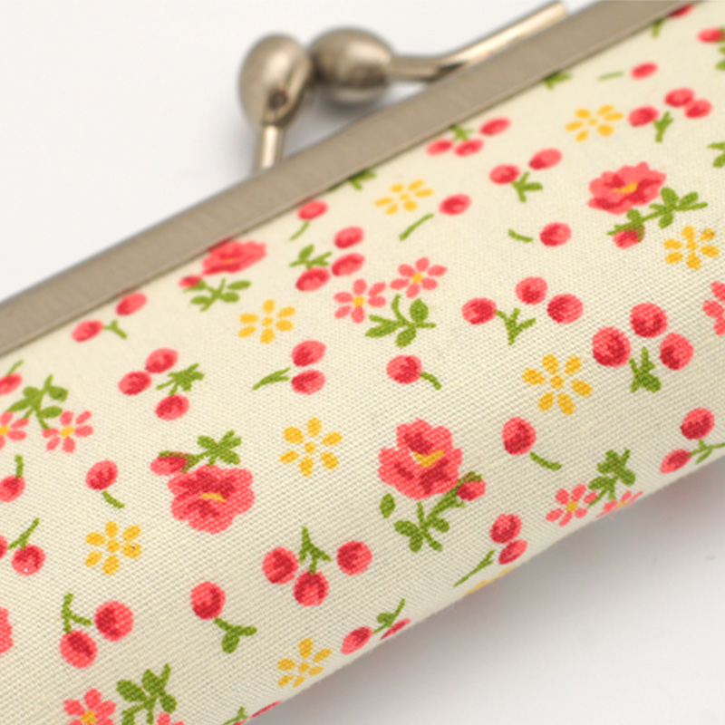 がま口印鑑ケース フラワーホワイト  10.5-18.0mm