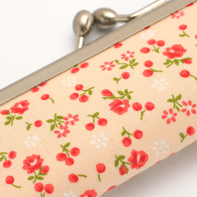 がま口印鑑ケース フラワーピンク 10.5-18.0mm