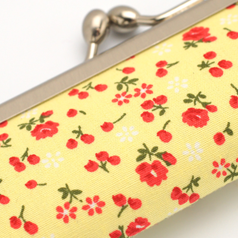 がま口印鑑ケース フラワーイエロー  10.5-18.0mm