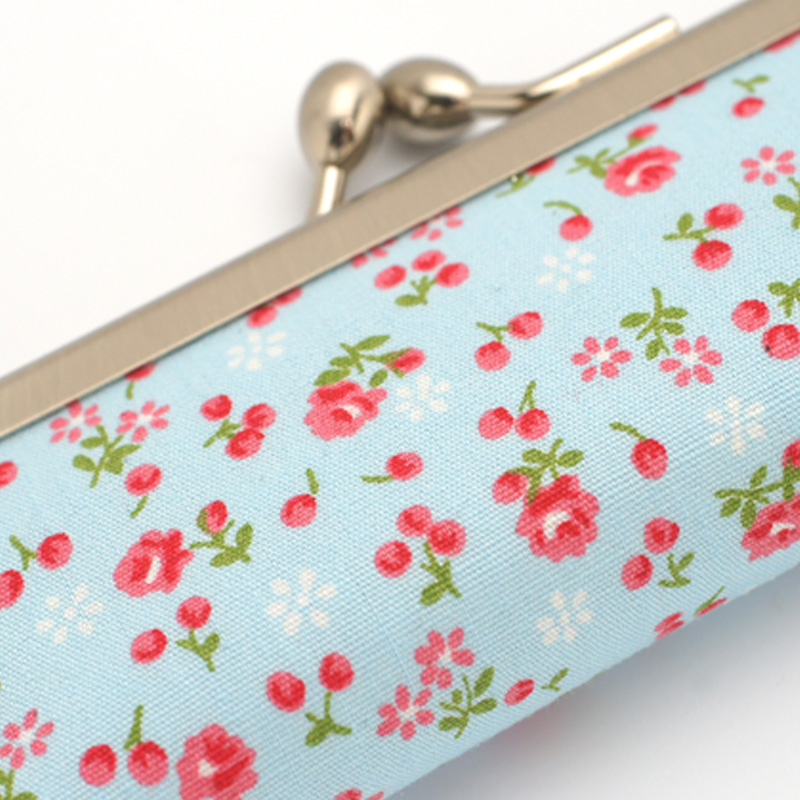 がま口印鑑ケース フラワーブルー  10.5-18.0mm