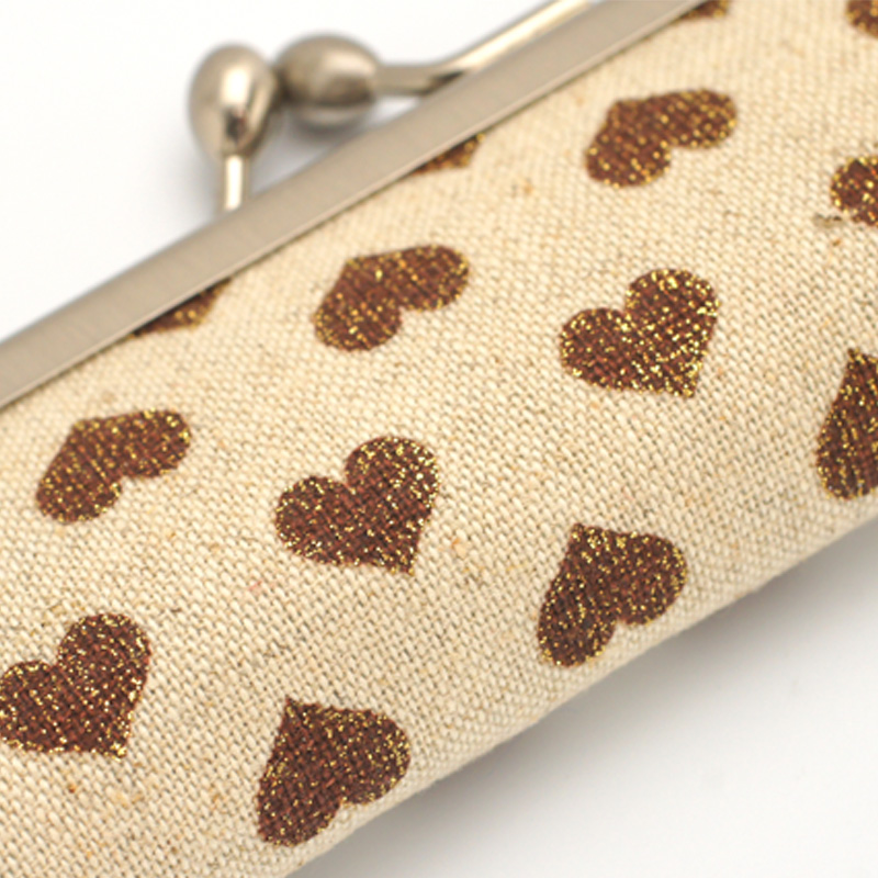 がま口印鑑ケース ハートブラウン  10.5-18.0mm