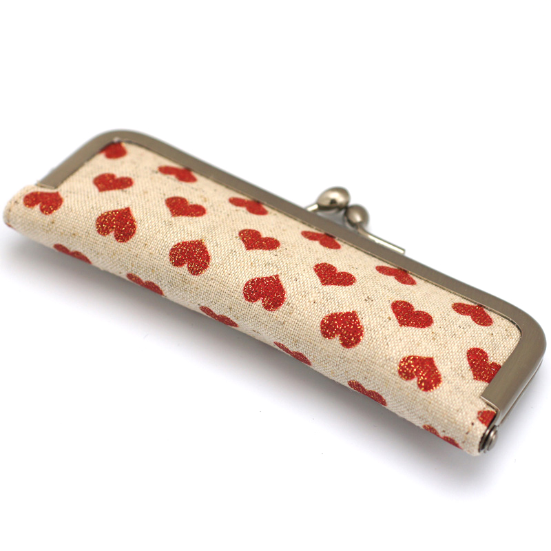 がま口印鑑ケース ハートレッド 10.5-18.0mm