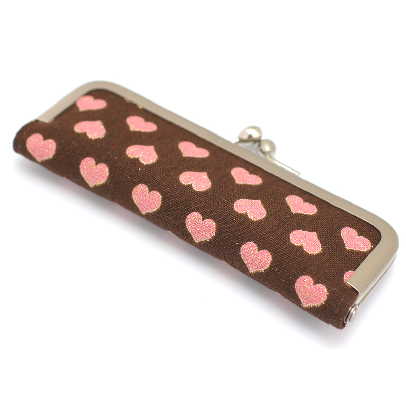 がま口印鑑ケース ハートピンク  10.5-18.0mm