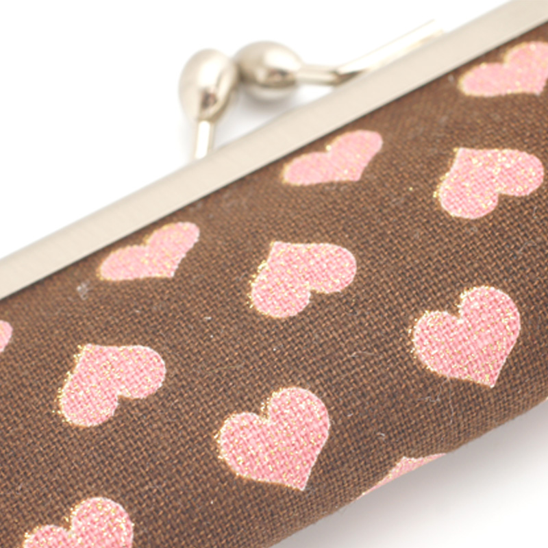 がま口印鑑ケース ハートピンク  10.5-18.0mm