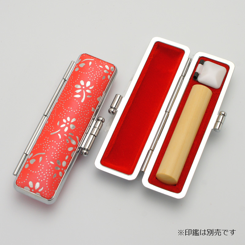 印鑑ケース 銀花 ピンク 10.5-12.0mm