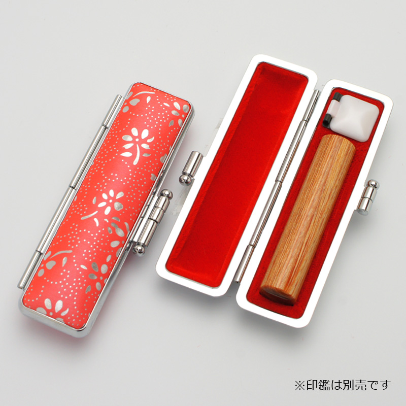 印鑑ケース 銀花 ピンク 10.5-12.0mm