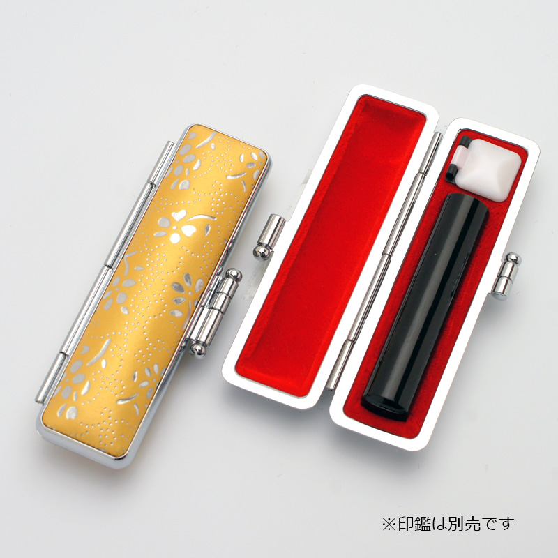 印鑑ケース 銀花 イエロー 10.5-12.0mm