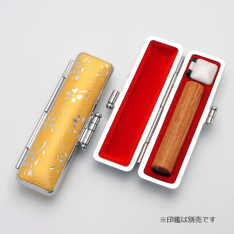 印鑑ケース 銀花 イエロー 10.5-12.0mm