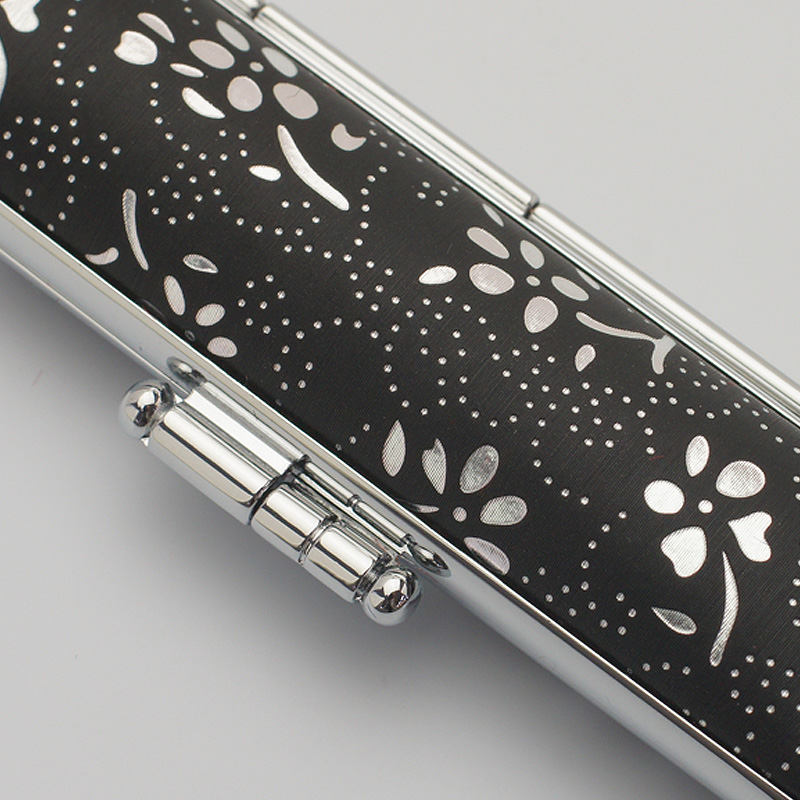 印鑑ケース 銀花 ブラック 10.5-12.0mm