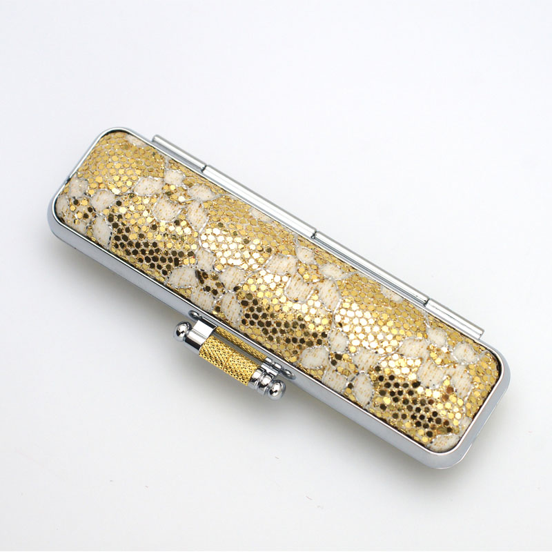 印鑑ケース きらめきラメケース/花柄 ゴールド 10.5-12.0mm