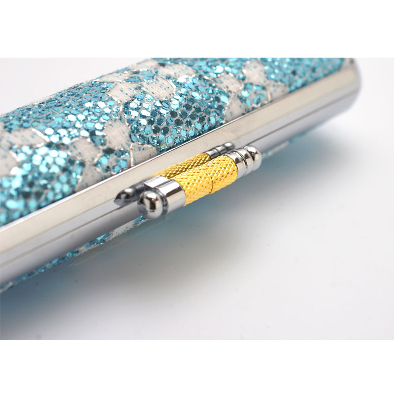 印鑑ケース きらめきラメケース/花柄 ブルー 10.5-12.0mm