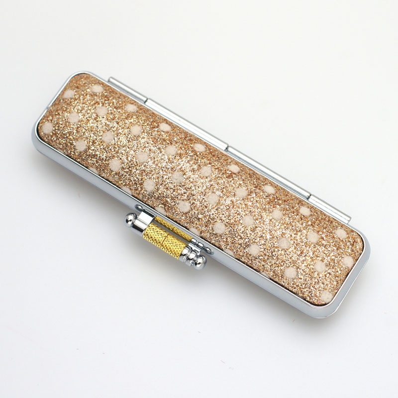 印鑑ケース きらめきラメケース/水玉 ゴールド 10.5-12.0mm