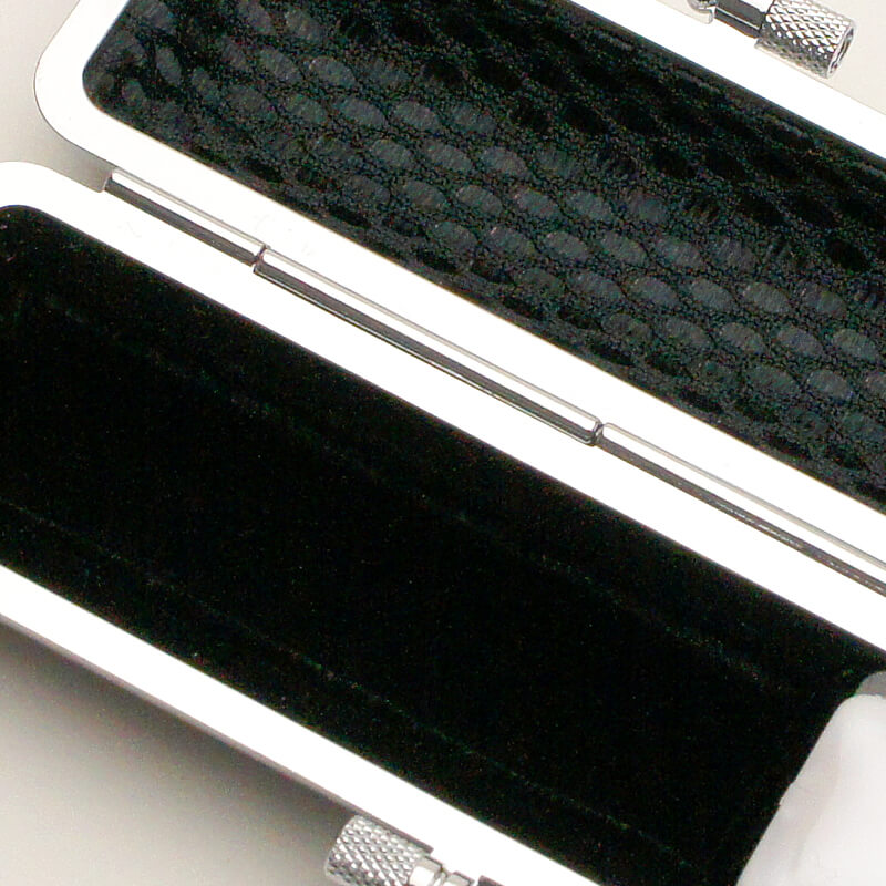 印鑑ケース 印伝 市松黒 13.5-15.0mm