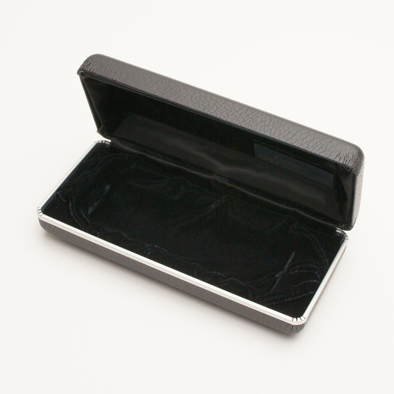 印鑑ケース 個人用化粧ケース カーボン化粧箱（ブラックレザーボックス）1本収納タイプ