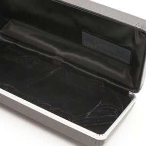 印鑑ケース 個人用化粧ケース カーボン化粧箱（ブラックレザーボックス）1本収納タイプ