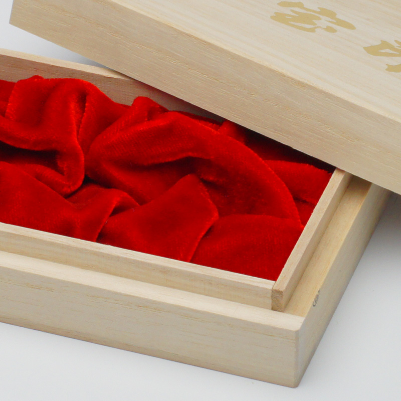 印鑑ケース 桐箱紐無し収納ケース 印鑑ケース1本収納タイプ【赤ベロア】