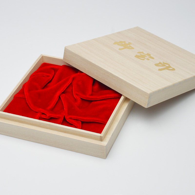 印鑑ケース 桐箱紐無し収納ケース 印鑑ケース2本収納タイプ【赤ベロア】