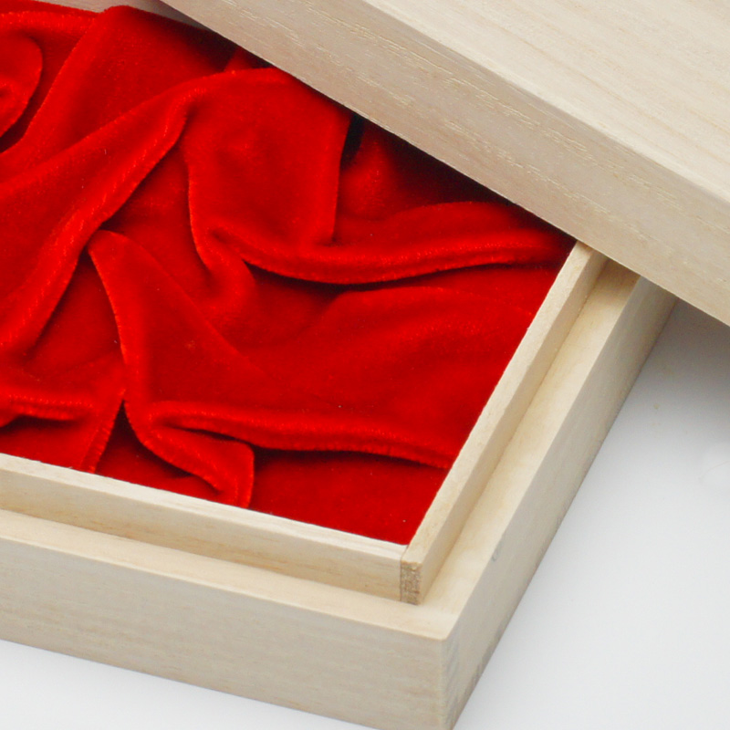 印鑑ケース 桐箱紐無し収納ケース 印鑑ケース2本収納タイプ【赤ベロア】