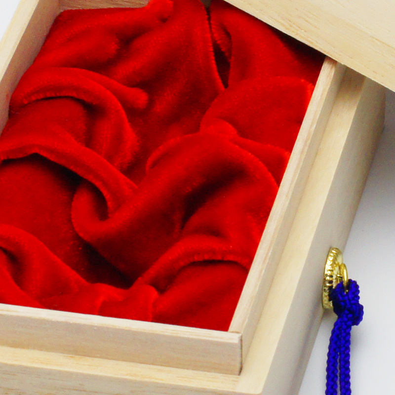 印鑑ケース 桐箱紐付き収納ケース 印鑑ケース1本収納タイプ【赤ベロア】
