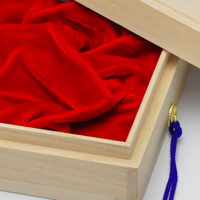 印鑑ケース 桐箱紐付き収納ケース 印鑑ケース2本収納タイプ【赤ベロア】