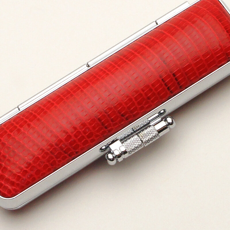 印鑑ケース リザードケース（赤） 16.5-18.0mm