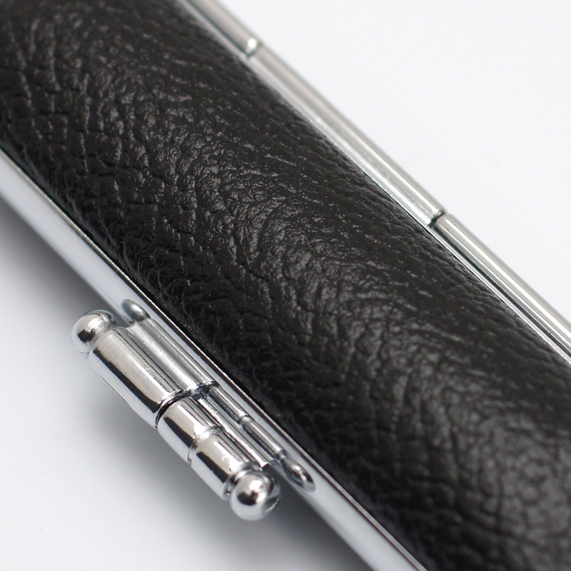 印鑑ケース モミ革銀枠 ブラック 10.5-12.0mm