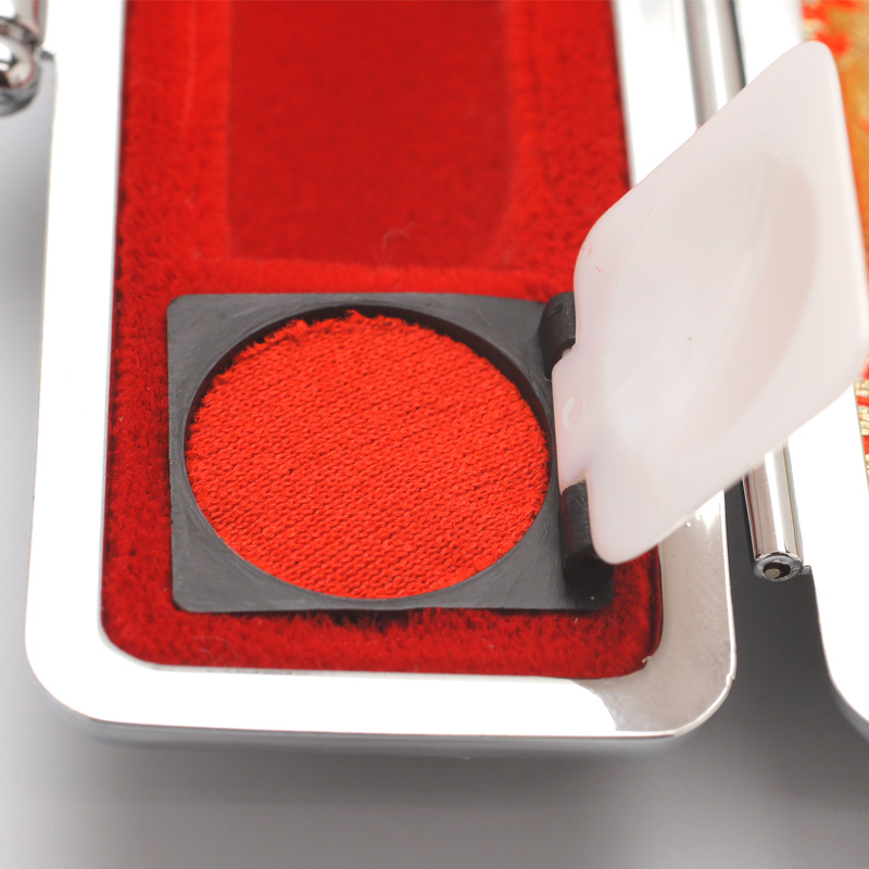 印鑑ケース モミ革銀枠 ブラック 10.5-12.0mm