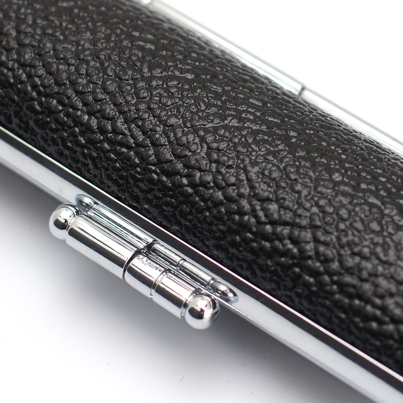 印鑑ケース モミ革銀枠 ブラック 16.5-18.0mm