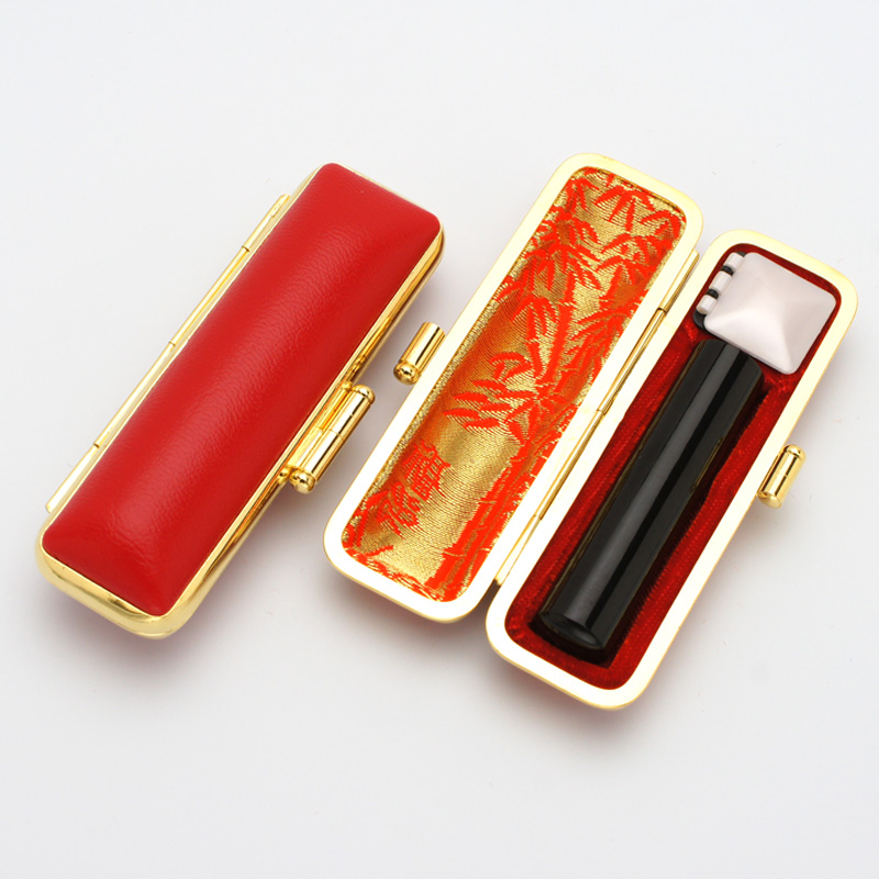 印鑑ケース 赤金枠 レッド 16.5-18.0mm