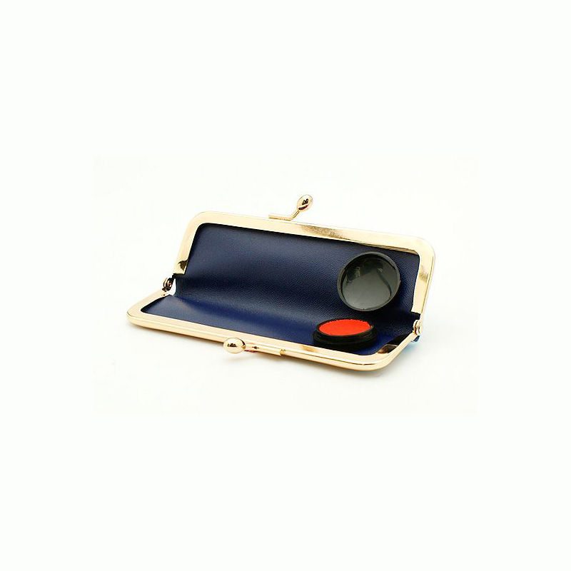 がま口印鑑ケース おしゃれはんこ(朱肉付き) W-02 10.5-16.5mm