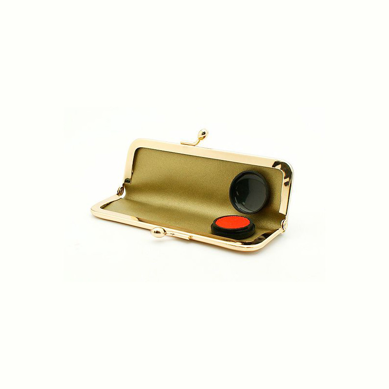 がま口印鑑ケース おしゃれはんこ(朱肉付き) W-22 10.5-16.5mm