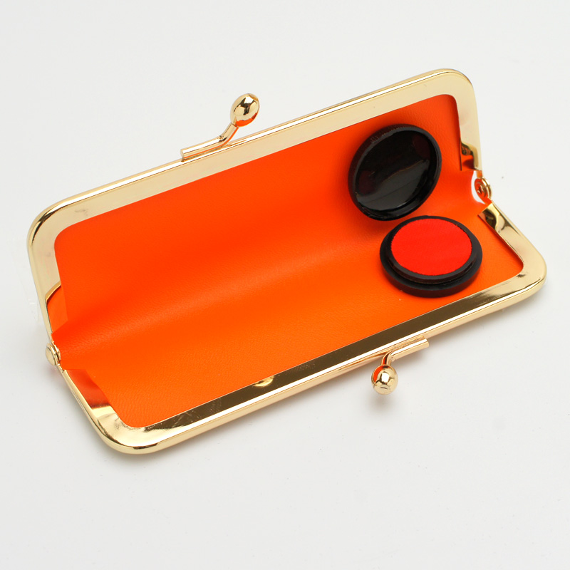 がま口印鑑ケース おしゃれはんこ（朱肉付き） W-49 10.5-16.5mm