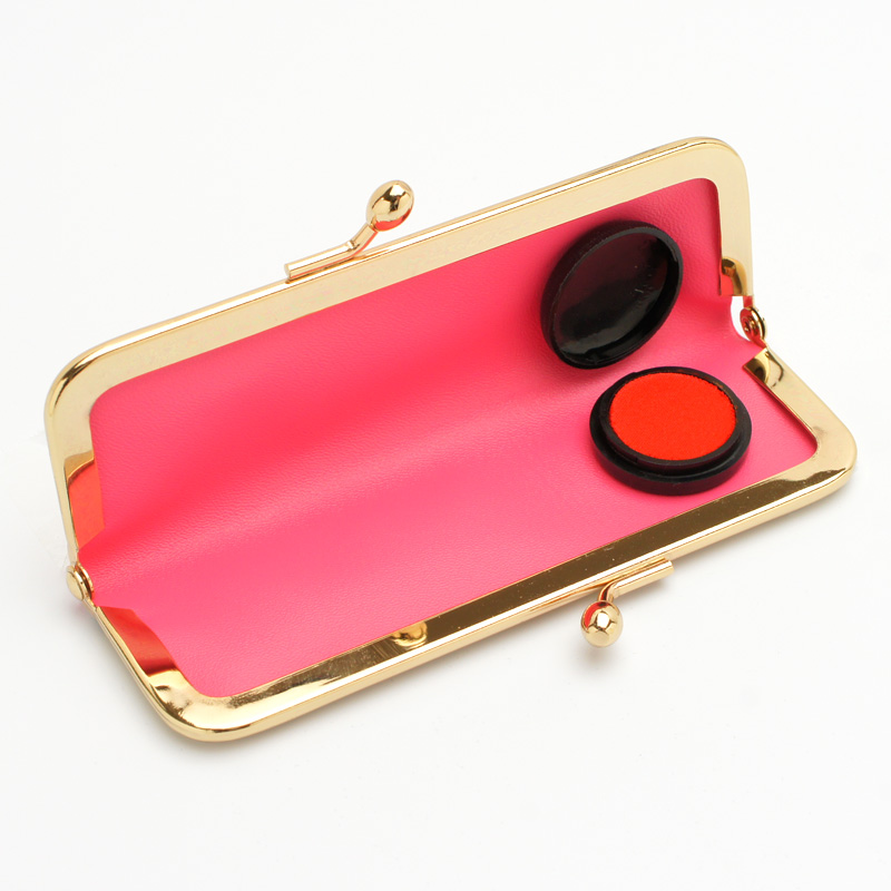 がま口印鑑ケース おしゃれはんこ（朱肉付き） W-54 10.5-16.5mm