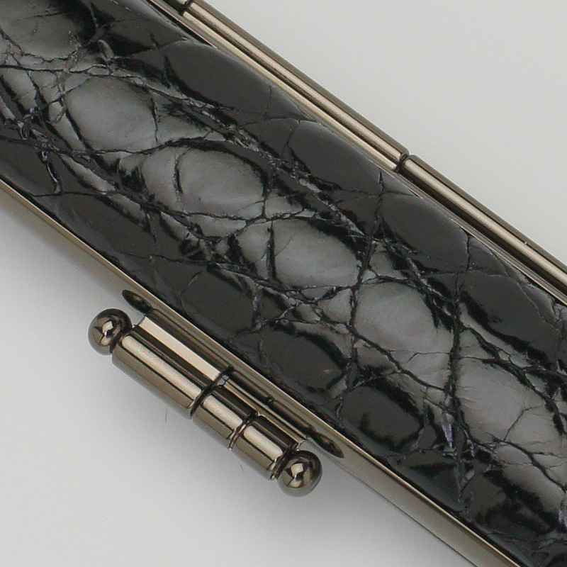 印鑑ケース プレミアムレザー 黒ワニ 10.5-12.0mm