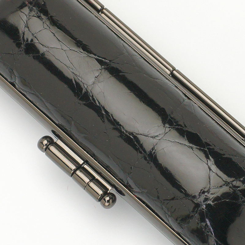 印鑑ケース プレミアムレザー 黒ワニ 16.5-18.0mm