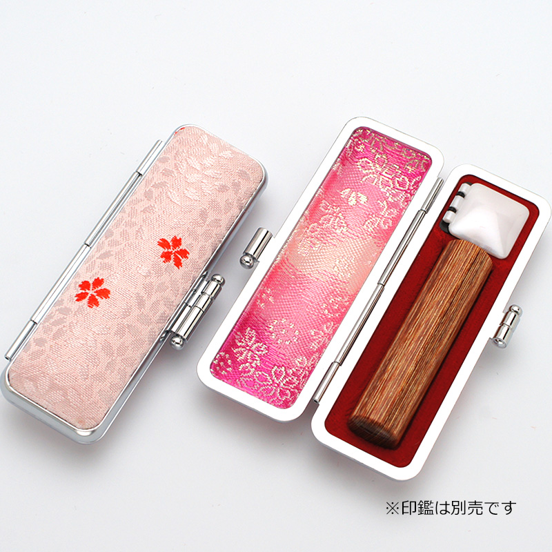 印鑑ケース 桜柄印鑑ケース レッド 10.5-12.0mm