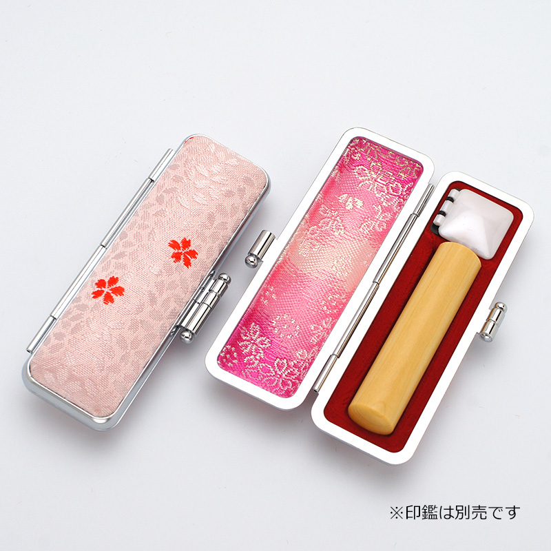 印鑑ケース 桜柄印鑑ケース レッド 13.5-15.0mm