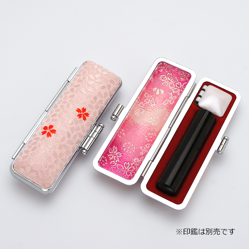 印鑑ケース 桜柄印鑑ケース レッド 13.5-15.0mm