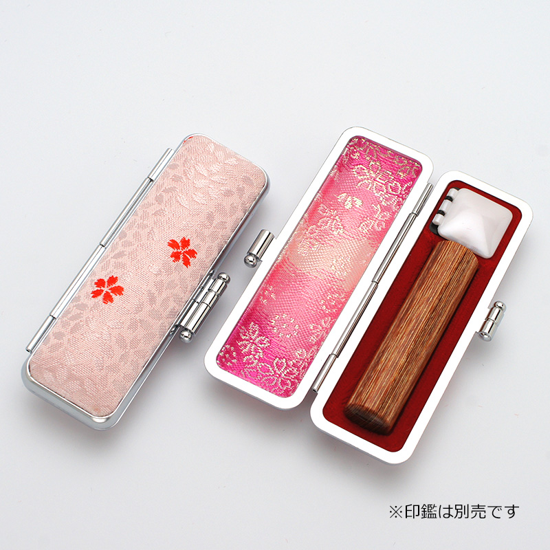 印鑑ケース 桜柄印鑑ケース レッド 13.5-15.0mm